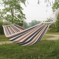Nouvelle hamac en toile extra-large et extra-épaisse avec barres de sécurité latérales, barres transversales en bois, garniture à franges - Capacité de charge de 300 kg pour l'extérieur