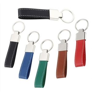 Llavero de coche de cuero genuino y metal |   Artículo Promocional Duradero con Logotipo para Ferias y Eventos Automotrices - Product Image 1