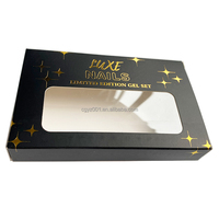 ZJ-004 Bandeja de Plástico Transparente con Ventana de PVC para Puntas de Uñas, con Logotipo Personalizado o Estampado en Stock, Bajo MOQ, para Caja de Uñas Postizas