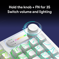 Clavier à membrane IP98 PRO 98 touches, sans fil tri-mode, rétroéclairage RGB, disposition ISO espagnole, sensation mécanique avec bouton rotatif