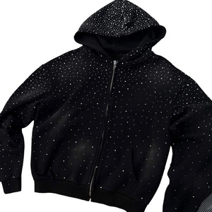 Sudadera con Capucha TKAN185D, Estilo Nuevo, Diseño de Cielo Estrellado, Pedrería Industrial, Hombros Descubiertos, Estilo Casual, Cierre Completo - Product Image 2
