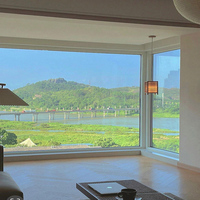 Fenêtres panoramiques Yuantai à vue panoramique, fenêtres à battants en verre du sol au plafond, fenêtres en aluminium, villa personnalisée, maison, salle de bain