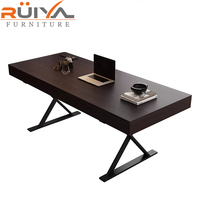 Table d'étude en bois fumé Bureau de chambre à coucher Bureau design simple et élégant Bureau d'ordinateur à domicile