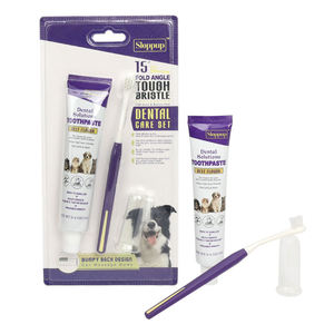 KingHon - Juego de Cepillo y Pasta de Dientes 4 en 1 para Limpieza Dental de Perros, con Cepillo de Doble Cara, en Blister - Product Image 1