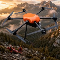X1000pro Hexacóptero de Carga con Capacidad de 25 kg, Sistema de Lanzamiento por Cuerda, FPV de 15 km, 6 Ejes, para Suministro de Emergencia