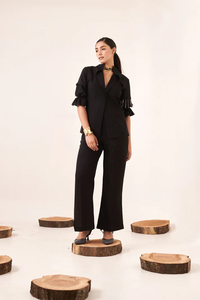 Blazer Negro con Pedrería para Mujer, Blusa Casual de Verano, Blusa Moderna y Elegante para la Noche o el Trabajo, Atuendo Cómodo - Product Image 5