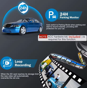 Tầm Nhìn Ban Đêm G Cảm Biến Wifi Xe DVR Ứng Dụng Video Recorder Taxi 2K + 1080P + 1080P 3 Kênh Ống Kính Xe Máy Ảnh Dash Cam - Product Image 5