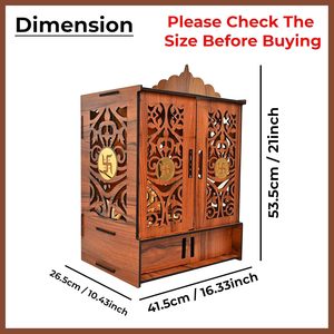 Templo Mandir de Madera Grande de Primera Calidad para <span class=keywords><strong>el</strong></span> Hogar con Puertas y Armarios - Product Image 4