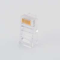 Adaptor Konektor RJ45 Male untuk Kabel UTP Cat5/Cat5e/Cat6, Material PC Transparan, Kabel T568B