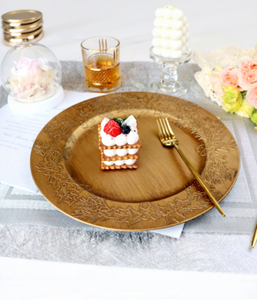 XiangJin di lusso per cena piatto moderno rettangolare nuovo cerchio in plastica oro elegante sottopiatto per uso domestico - Product Image 6