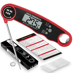 Termometer Daging Digital Lipat, Pemindai Suhu Oven BBQ Makanan Dapur Permen, Thermometer Memasak