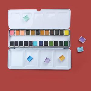 Bview กล่องพาเลทสีน้ำแบบโลหะพร้อม12/24แบบครึ่งกระทะเคสใส่สีสำหรับเดินทางแบบพกพาสำหรับศิลปิน - Product Image 5