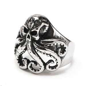 Joyería caliente transfronteriza Europa y los Estados Unidos hacen el anillo de los hombres de pulpo viejo personalidad fabricación de acero de titanio domenical - Product Image 4