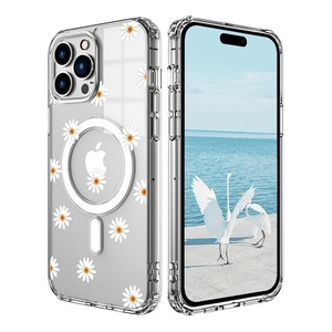 <span class=keywords><strong>Cover</strong></span> protettiva magnetica trasparente con fiori dipinti per <span class=keywords><strong>iPhone</strong></span> 17 Pro, 16, <span class=keywords><strong>Apple</strong></span> 15, <span class=keywords><strong>14</strong></span>, 13 Pro Max - Product Image 3