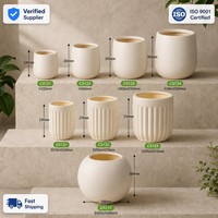 Pot de fleurs rond moderne, lisse et cannelé, pour plantes d'intérieur, plusieurs tailles, pour la décoration de la maison, du bureau, de l'hôtel, vente en gros