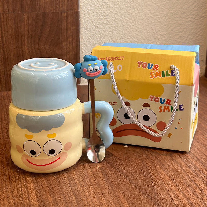 Coffret cadeau couvercle et cuillère bleu