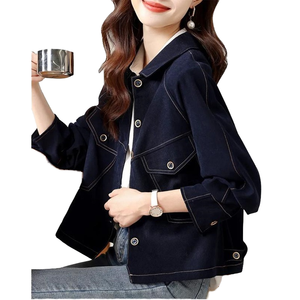 Chaqueta vaquera corta de algodón de una pieza Advanced Sense, ajustada, transpirable, con clip, a la moda, para mujer, Otoño/Invierno 2026, Top de moda - Product Image 1