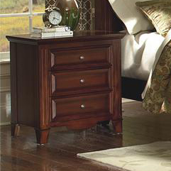 Commode traditionnelle en bois foncé avec miroir - Commode de chambre à coucher à panneaux, meuble de rangement formel classique - Product Image 2