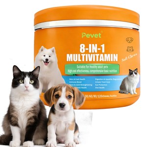 เพเวท วิตามินรวม 8 in 1 แบบเคี้ยวสำหรับสุนัขและแมว เสริมสร้างภูมิคุ้มกัน <span class=keywords><strong>บำรุง</strong></span>ข้อต่อ ดูดซึมเร็ว ปราศจากธัญพืช น้ำมันปลาแซลมอนโอเมก้า 3 - Product Image 1