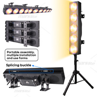 5x100W ámbar + blanco cálido + luces Blinder RGB + Efecto de anillo Led luz estroboscópica Dj concierto efecto intermitente Blinders Luz de escenario