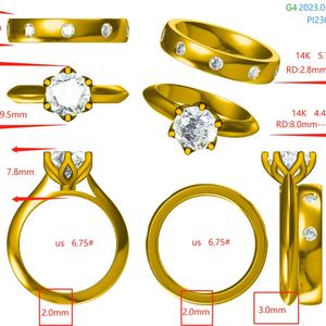 Tianyu fabricants de bijoux personnalisés 2CT coupe ronde mariage femmes doigt Moissanite fiançailles bague de mariage ensemble pour les femmes - Product Image 3
