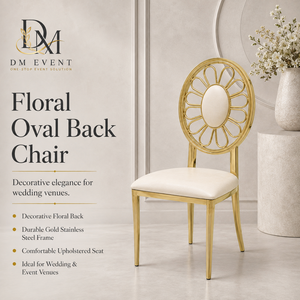Wholesale Gold Stainless Steel Daisy Open Back Wedding Banquet <b>Chair</b> with <b>White</b> Cushion for Event Rental - Product Image 1