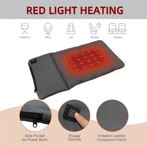 Cojín de Asiento Plegable Mydays <span class=keywords><strong>para</strong></span> Exteriores, de Tela Imitación Piel, con Luz Roja USB, <span class=keywords><strong>para</strong></span> Oficina, Auto, Camping, Estadio, Relajación Diaria - Product Image 3