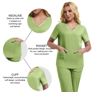Haute qualité médical gommages uniforme <span class=keywords><strong>infirmière</strong></span> accessoires clinique pour animaux de compagnie médecin vêtements de travail multicolore <span class=keywords><strong>anesthésiste</strong></span> uniformes <span class=keywords><strong>infirmière</strong></span> femmes - Product Image 2