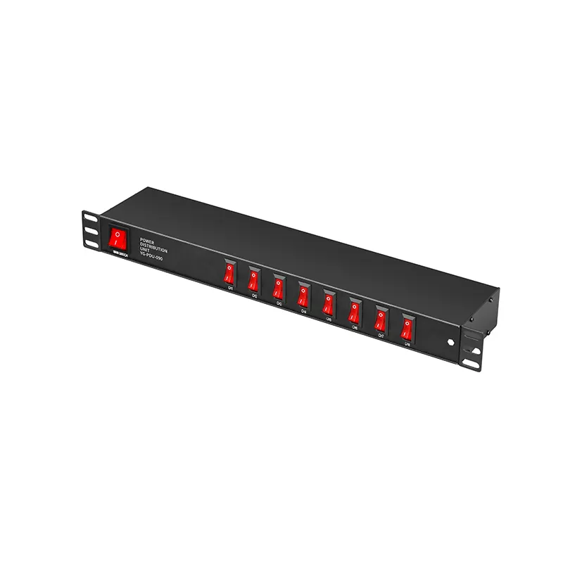Switched PDU 8 Ways CEE7/7 Schuko outlets with 8 ways small switch Power Distribution Units
