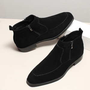 Botas de Tobillo para Hombre, Primavera-Otoño, Parte Superior de Cuero Genuino con Estampado de Leopardo, Suela de Goma, Impermeables, para Trabajo - Product Image 2