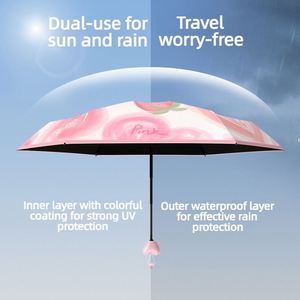 ร่มพับ 5 ตอน รูปหัวใจ ด้ามจับเคลือบสีดำ ป้องกันรังสียูวี พร้อมโลโก้สั่งทำพิเศษ สำหรับผู้หญิง สาวๆ ของขวัญวันวาเลนไทน์ - Product Image 4
