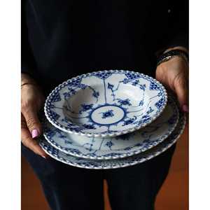 Vajilla de Cerámica Ecológica de 12 Piezas Royal Copenhagen, Azul Acanalado, Vajilla de Melamina para Hoteles - Product Image 2