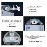 Lot de 7 accessoires de tasse réutilisables et écologiques certifiés, tendance, pour gobelets de 30 oz et 40 oz, avec manchon en silicone et sangle de transport – Vente Flash