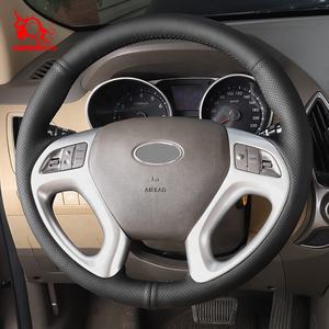 Costura de la cubierta del <span class=keywords><strong>volante</strong></span> del coche de la puntada DE LA MANO DIY personalizada para <span class=keywords><strong>Hyundai</strong></span> ix35 2011 2014 <span class=keywords><strong>Tucson</strong></span> 2010 - Product Image 6