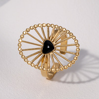 Cincin Tetesan Minyak Vintage Stainless Steel Laris Manis, Cincin Wanita Mewah Ringan Retro Tahan Air Anti Alergi Perhiasan