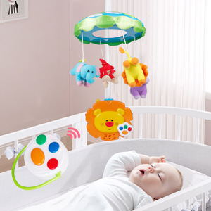 Fatti a mano neonato animale del fumetto della peluche del bambino educativi culla appeso mobile di musica di sonno giocattoli set - Product Image 4