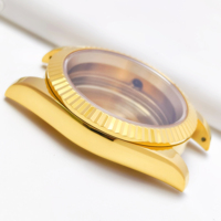 Montre classique Explorer en acier poli, finition acier, SKX007 NH35/36 4R36, boîtiers en acier MOD, verre saphir, boîtier en acier inoxydable, boîtier doré