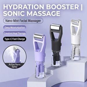 Nouvel appareil portable d'hydratation de la peau 3 en 1, brume nano, vibration sonique, chaleur, masseur facial, rouleau facial thermique intelligent pour les soins de la peau - Product Image 4