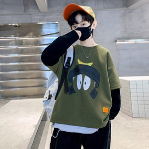 Sweatershirt pour garçons Collection de printemps <span class=keywords><strong>Pull</strong></span> à col rond pour enfants <span class=keywords><strong>Mode</strong></span> de rue toutes saisons avec motif de dessin animé pour grands garçons - Product Image 5