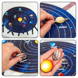 Planche cognitive du système solaire <span class=keywords><strong>Montessori</strong></span>, puzzle 3D, jouet éducatif en bois sensoriel pour enfants de 2 à 4 ans - Product Image 2