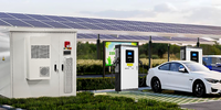 Station de recharge de voiture électrique solaire PV hors réseau avec chargeur rapide intégré 20kW CCS2 DC pour les applications EV à distance