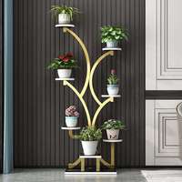 NATURIX PA18 BASSE quantité minimale de commande Décoration intérieure en forme d'arbre Supports pour plantes en fer Ensemble de supports pour plantes en or