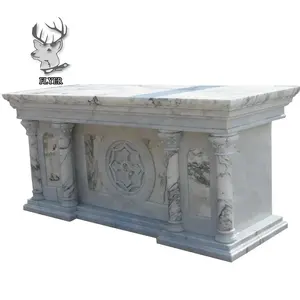 Table d'autel de prière Antique sculpté à la main, ensemble de Table d'autel en marbre chinois pour décoration de la chapelle