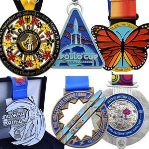 Medalla deportiva de metal 3D personalizada al por mayor para maratón, karate, Taekwondo, correr, fútbol, fútbol, con cinta - Product Image 1