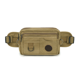 Wholesale Men's Chest <b>Bags</b> Large Capacity Outdoor <b>Canvas</b> Waist <b>Bag</b> Multi-Compartment <b>Drawstring</b> Front Sling Zipper Anti-Theft - Product Image 1