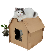 Maison de chat en papier écologique en carton en forme de maison personnalisée OEM ODM vente en gros