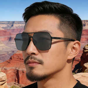 Lunettes de soleil polarisées à monture carrée Ks-3977 pour hommes, monture en métal noir et plastique, protection UV400, pare-soleil d'extérieur - Product Image 2