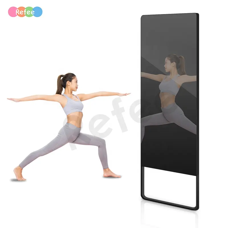 Intelligente interattivo di lunghezza completa led dello specchio smart touch screen palestra parete allenamento con wifi
