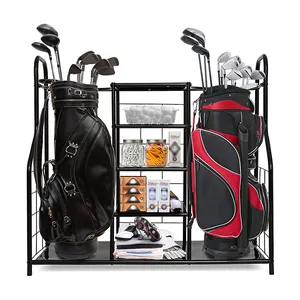 JH-Mech Ginásio Garagem Organização para Clubes e Golf Travel Gadgets Extra Large Size Metal Golf Bag Storage Rack