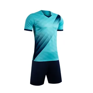 ชุดเสื้อฟุตบอลสีฟ้าอ่อนออกแบบล่าสุดสำหรับเด็กและผู้ใหญ่